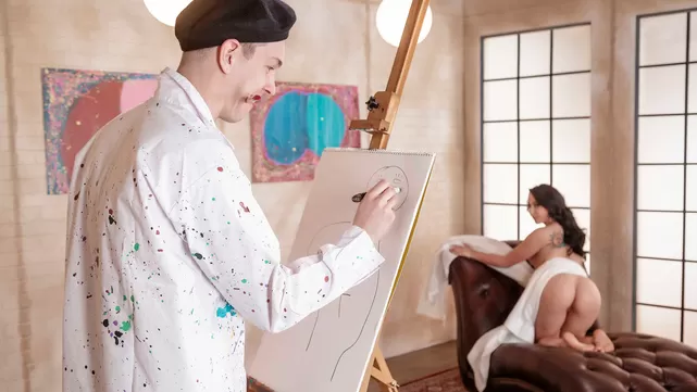 Художник всунул член в анал натурщицы